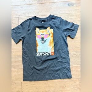 Boys Nike Black Graphic Tee with Corgi Print NWOT